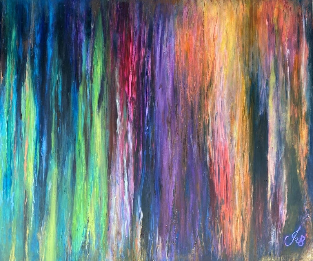 Neon Gums, Mixed media on canvas